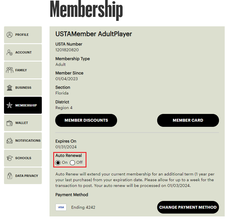 How to Turn The USTA Membership AutoRenew On or Off USTA Online Help