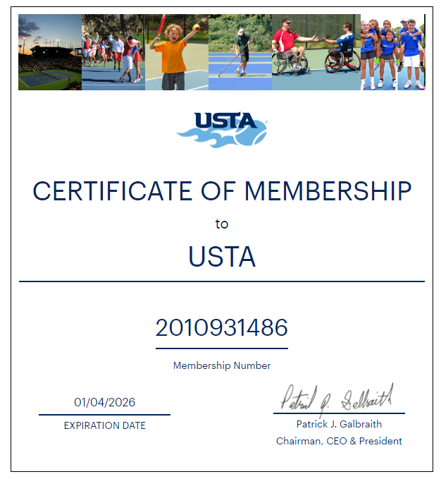 How to View Your Organization's Membership Certificate USTA Online