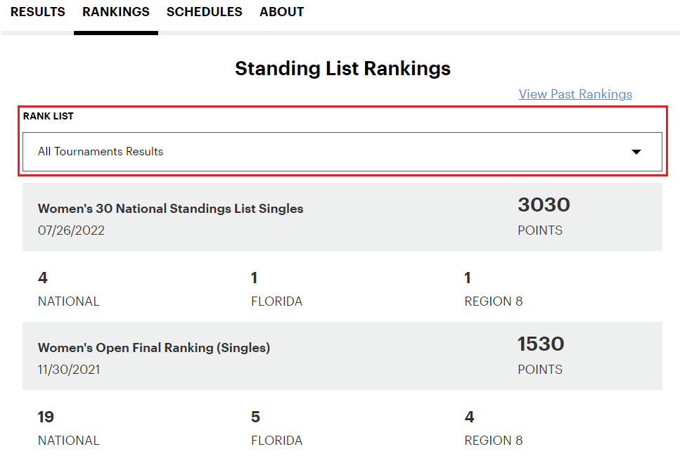 How to Check Tournament Rankings USTA Online Help Center