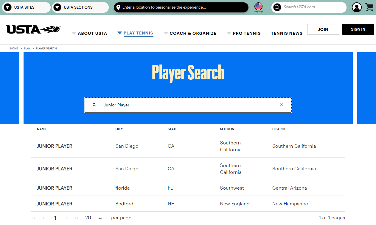 Player Search