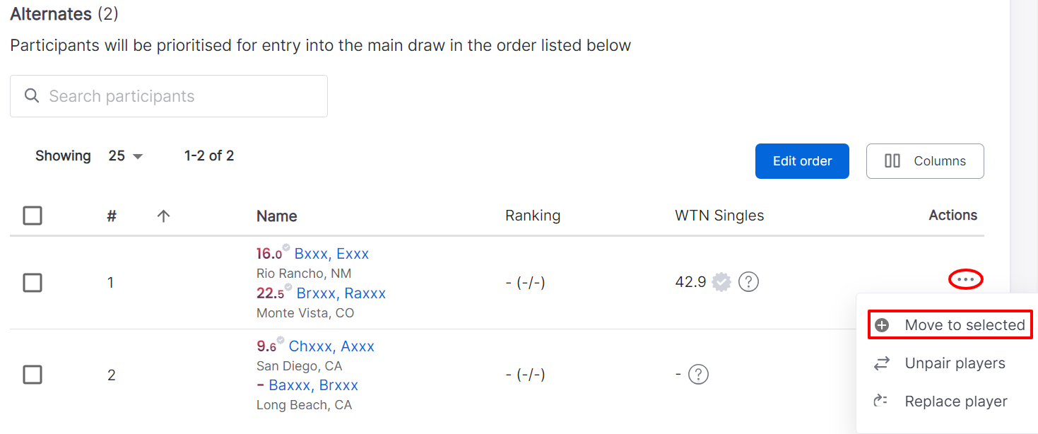 Doubles Pairing in Tournament Desk – USTA Online Help Center