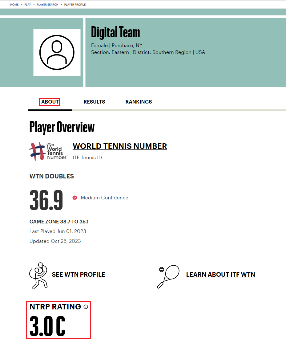 How to View the NTRP Rating in the Player Profile USTA Online Help Center
