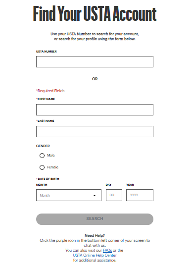 How to Find Your USTA Account – USTA Online Help Center