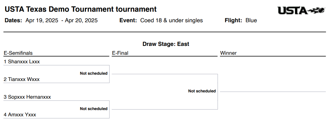 Print Tournament Draws – USTA Online Help Center