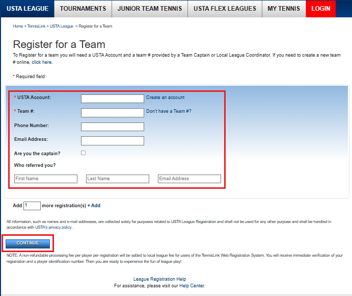 Registering for a USTA Adult League – USTA Online Help Center